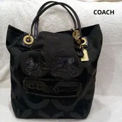 ☆美品☆COACH ダークグリーン トートバック ショルダーバック チャーム4個