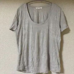 ベアフットドリームス Tシャツ Uネック半袖 無地 M 灰色 モダール 日常