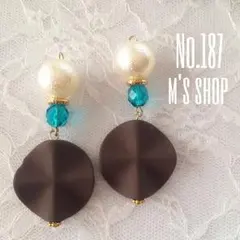 【No.187】パール×ひらひらラバービーズ 大人可愛いピアス/イヤリング.＊