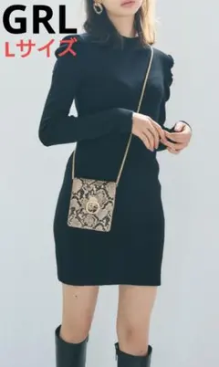 GRL パワショルリブニットワンピース rut378