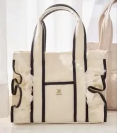 NICECLAUP ノベルティ フリルトートバッグ アイボリー