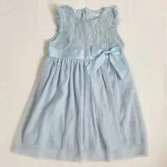 キャサリンコテージ　アンティーク風フェアリーレースドレス　サックス　110cm