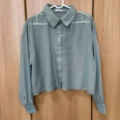 COLZA シアーシャツ 長袖 ライトブルー