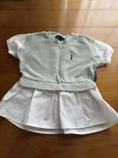 【新品未使用タグ無し】ミントグリーン 半袖トップス スカート付き 80