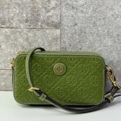 ✨レア✨ トリーバーチ ショルダーバッグ モノグラム レザー グリーン