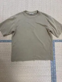 【ユニクロU エアリズムコットンオーバーサイズTシャツ ベージュM