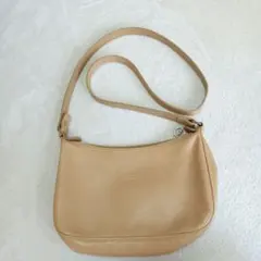 LONGCHAMP　ベージュ レザー ショルダーバッグ