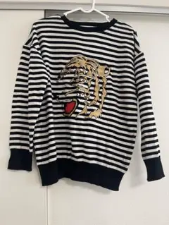 ZARA ニット タイガー　刺繍　虎柄 Mサイズ