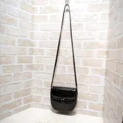 ☆武智 クロコダイル ミニ ショルダーバッグ 光沢 ブラック 良品 希少 
