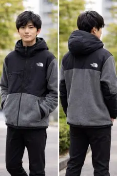 送料無料 海外 ノースフェイス デナリ フリース ジャケット フーディ XL 灰