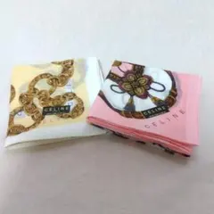【新品】CELINEセリーヌ 綿100%ハンカチ 2枚セット