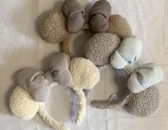 ディズニー　ミニー　カチューシャ　ボア　もこもこ　3色セット