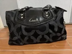 Coach ブラック ハンドバッグ オプアート
