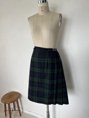 オニール　O'NEIL チェック巻きスカート　ラップ　ベルト　38