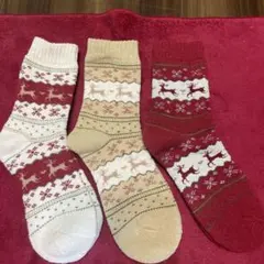 トナカイ柄ソックス 3足セット