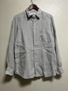 UNIQLO ユニクロ リネンシャツ ライトグレー L 長袖