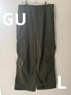 GU スーパーワイドカーゴパンツ オリーブ(カーキ)Lサイズ