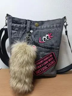 平成ギャル風 デニムリメイク ショルダーバッグ