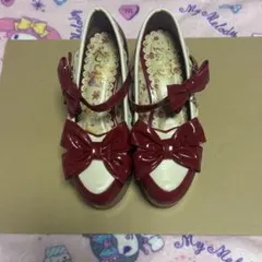 夢展望　DearMyLove　ヒール　パンプス　赤　リボン　ロリータのサムネイル