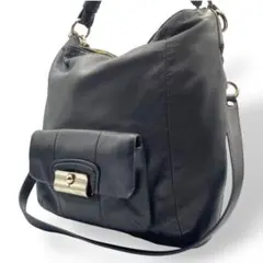 極美品 COACH コーチ ショルダーバッグ 2way オールレザー 肩掛け 黒