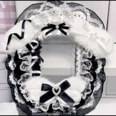 トレカケース　硬質ケース　レースデコ　黒　白　うさぎ　地雷　量産型　推し活