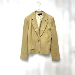 アンタイトルベージュ茶シングルボタンスエードジャケット 【M】