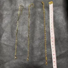 ゴールド メタルブレスレットチェーン3本セット