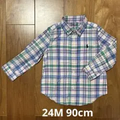 ラルフローレン　長袖シャツ　チェック　24M 90cm