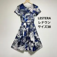 LESTERA レナウン　サイズ38 Aラインワンピース　美シルエットのサムネイル