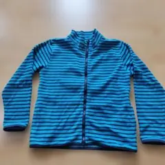 フリースジャケット 青と黒のストライプ