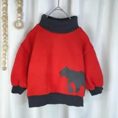 URAVi ユーラビ 韓国 トレーナー 裏起毛 クマ 赤 100 df708