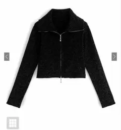 【新品未使用】GRL ダブルジップラメニットトップス　k9314e