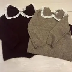 ピーターパンカラーセーター　２色セット　襟付きセーター