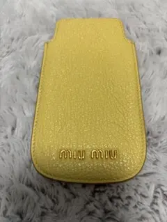 miu miu レザーカードケースイエローのサムネイル