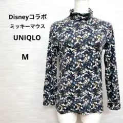 美品★UNIQLOユニクロ　ディズニー　コラボ　ミッキーマウス　花柄　Mサイズ
