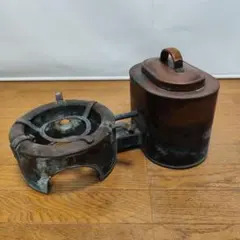 明治末期最小銅壺燗斜線飾り 、火入れ網張り付き美品、ビンテージ品 明治末期最小銅壺燗斜線飾り 、火入れ網張り付き美品、ビンテージ品