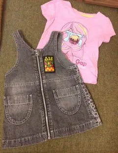 Gap Tシャツ　デニム　ジャンパースカートセット