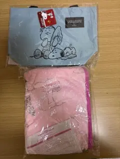 スヌーピー フリースブランケット 、ランチトートバッグセット