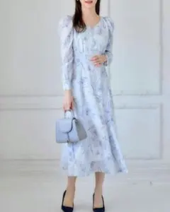 新品トッコクローゼットマーメイドラインニュアンスラインフラワーワンピース