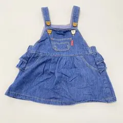 ミキハウス　ホットビスケッツ　ジャンパースカート　デニム　くま　80