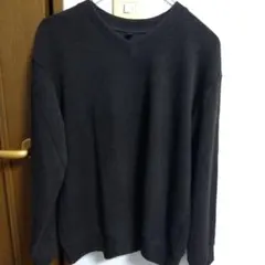 UNIQLO　ダークブラウン Vネック 長袖セーター
