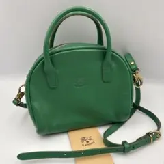 極美品 イルビゾンテ ショルダーバッグ 2way レザー ブルーデニム