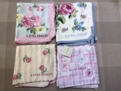 LAURA ASHLEY 花柄タオルハンカチ4枚セット
