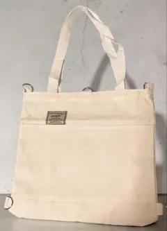 新品未使用✨3way キャンバストートバッグ ホワイト ショルダー 大容量