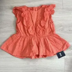 タグ付き BREEZEブリーズ コーラルピンク フリルブラウス 140cm