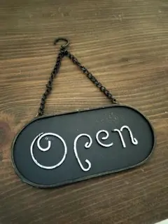 オープン　クローズ　OPEN CLOSE アイアン　ドアプレート