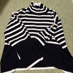 DRESSLAVE ボーダー ハイネックニット