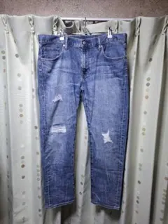 UNIQLO ダメージ加工 ブルーデニム 35/88cm
