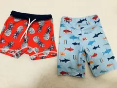 2点セット　92cm & 100cm 水着 男の子 レッド　水色