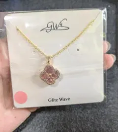 luludiy Glitz Wave クローバーモチーフ ネックレス ピンク
